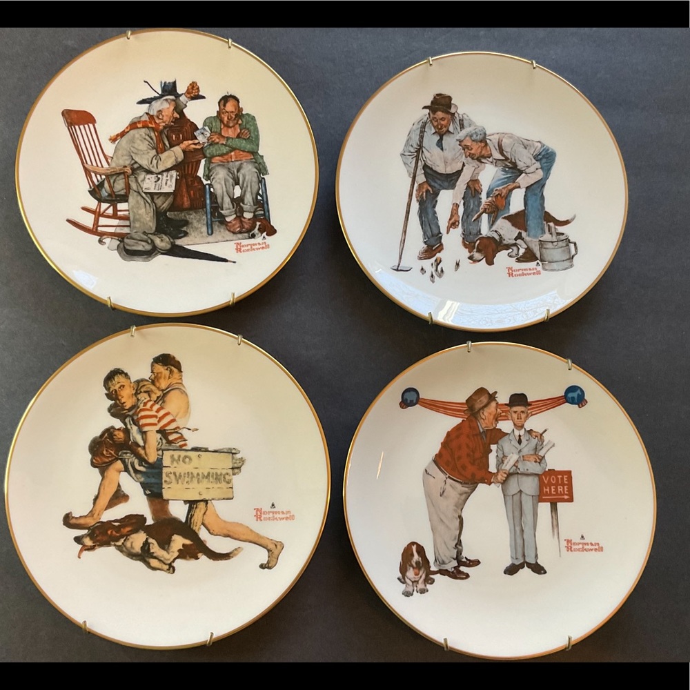 4 Plates by Norman Rockwell “ The Four Seasons “